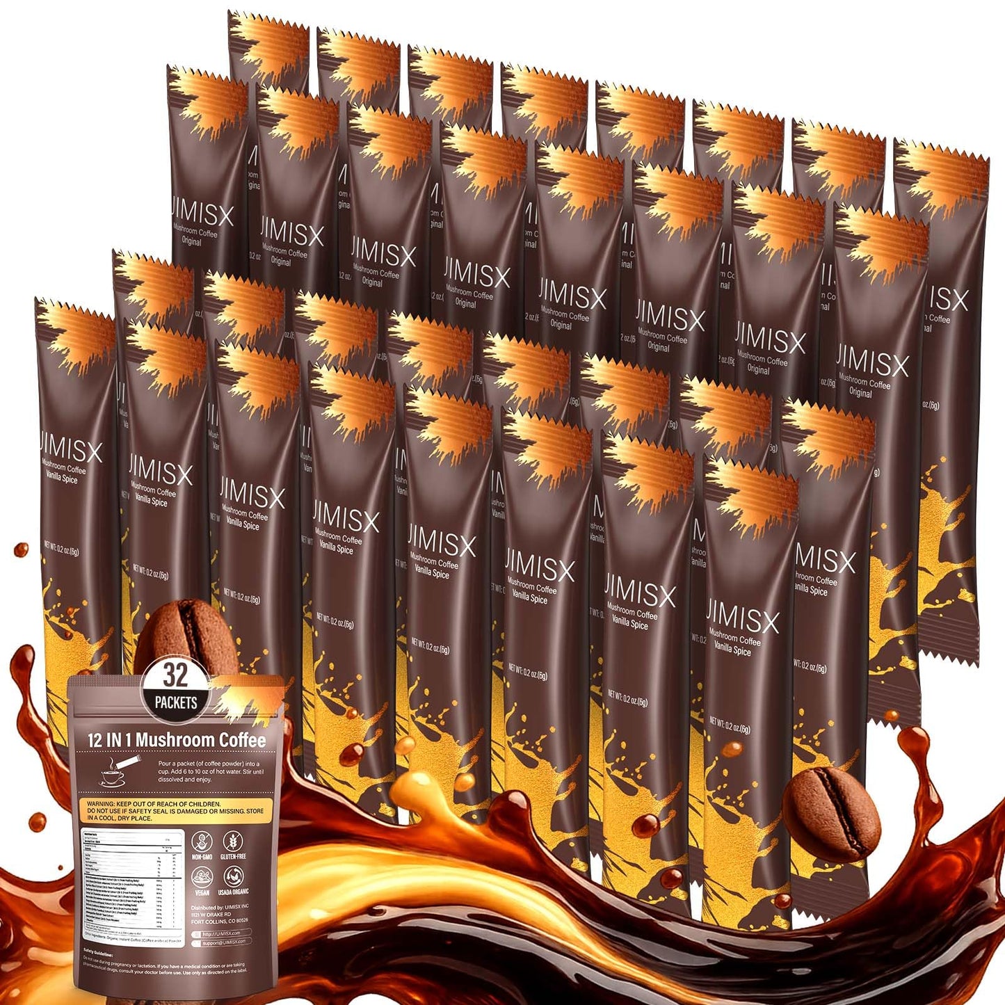 UIMISX Mushroom Coffee with Lion’s Mane & Ashwagandha Powder 6.7