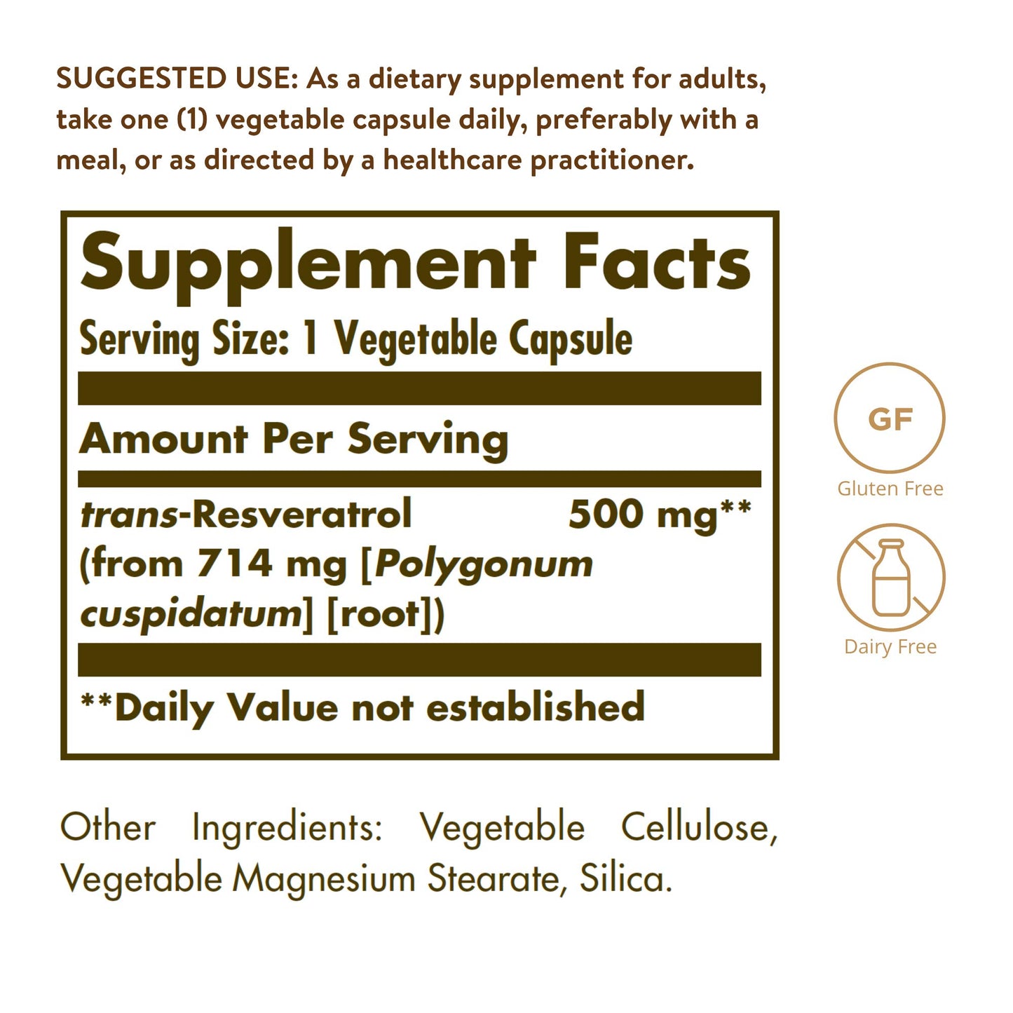 Solgar Resveratrol 500 mg Capsule, 30 Capsules