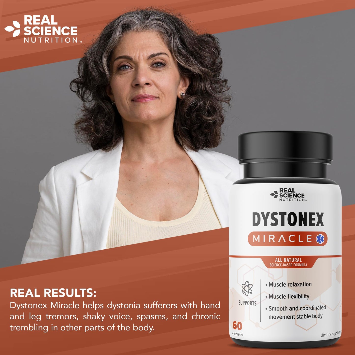 Real Science Nutrition Dystonex Dystonia Support Capsules, 60 Count