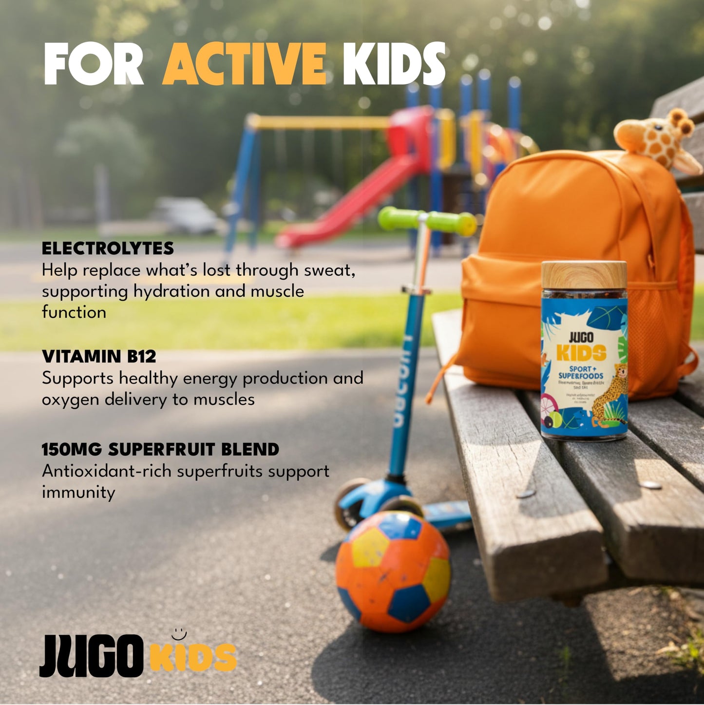JUGO LLC Kids Sport + SUPERFOODS Electrolyte Gummies, 50 Count