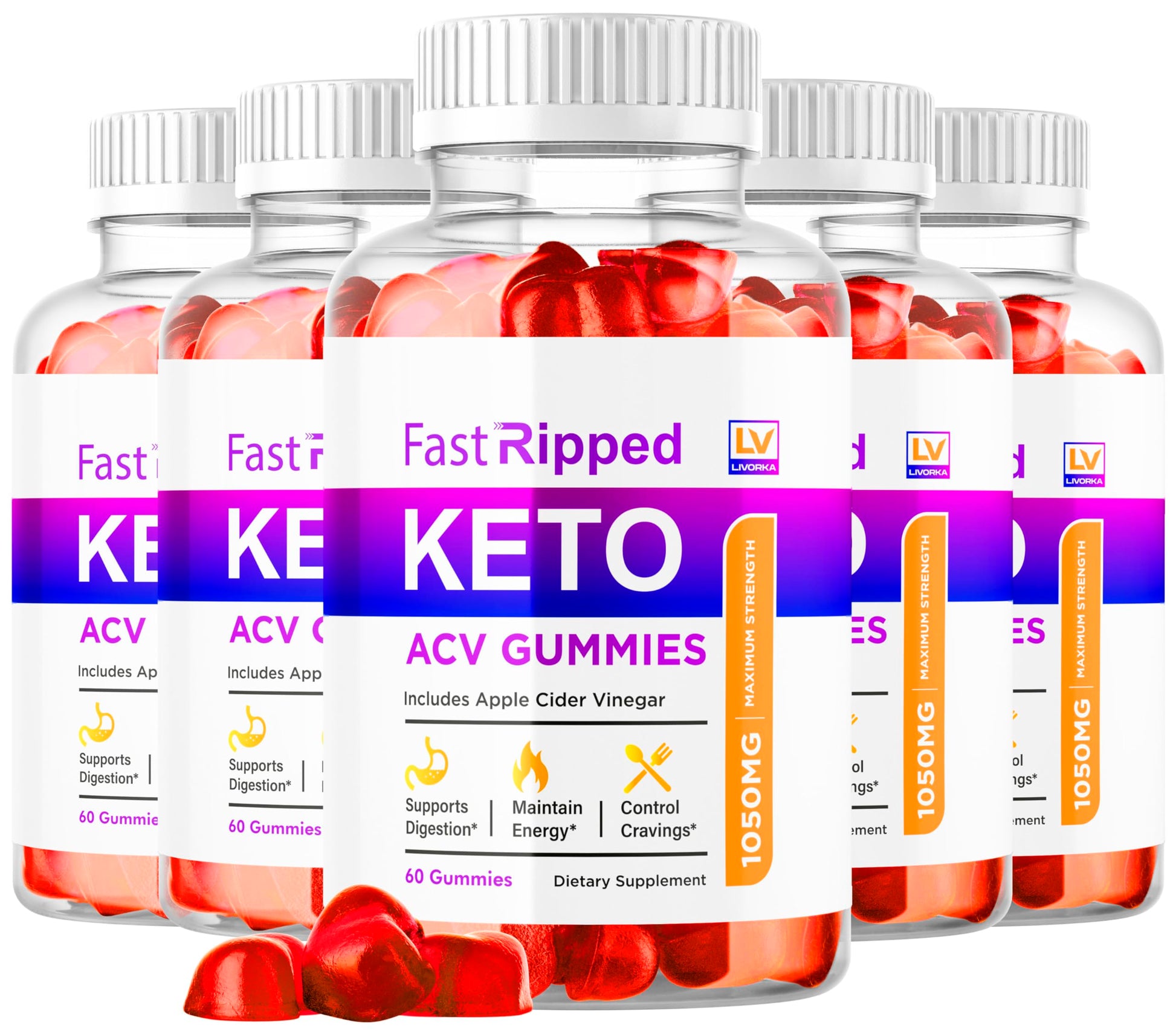 LIVORKA Fast Ripped Keto ACV Gummies, 300 Count