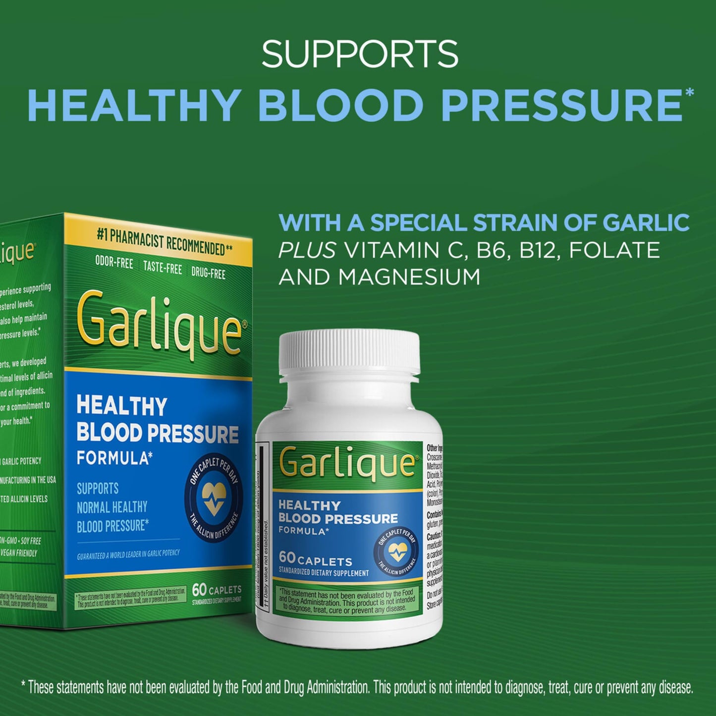 Garlique Garlic Extract Supplement Caplets 60 Count