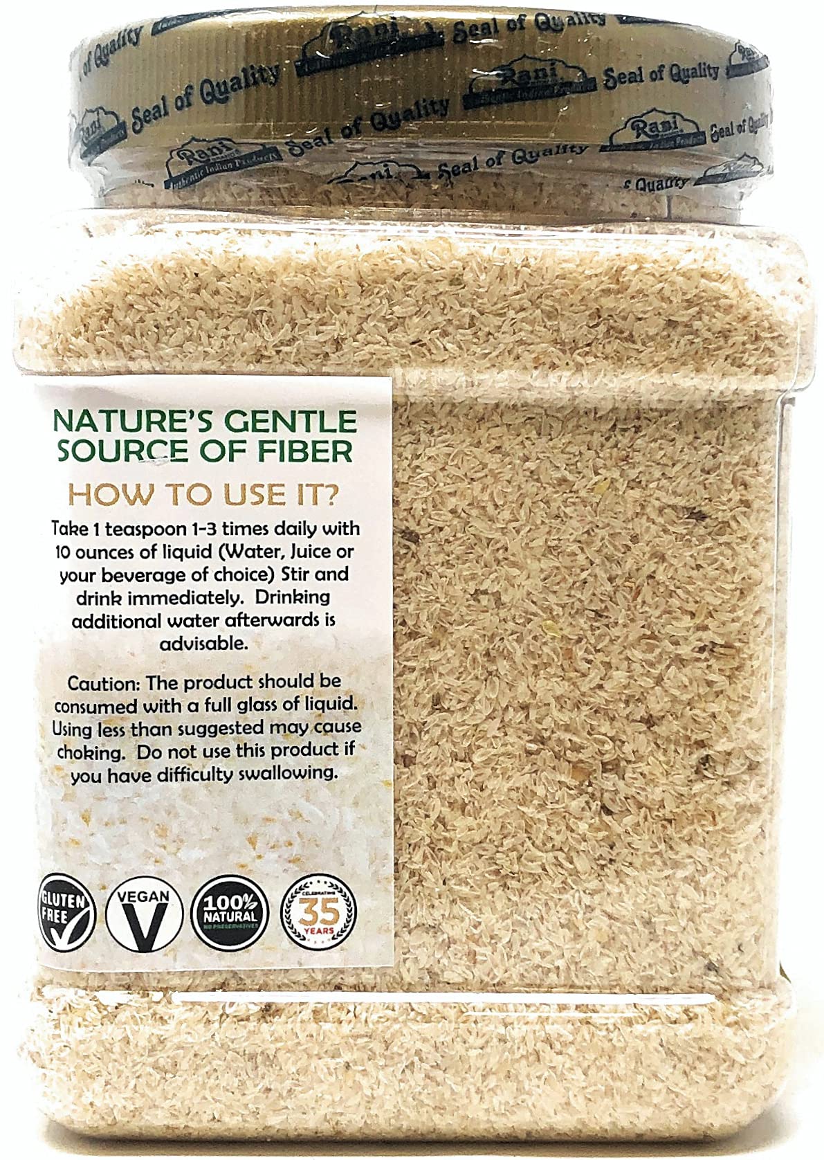 Rani Brand Authentic Indian Products Psyllium Whole Husk Powder (Isabgol) 9.8 oz