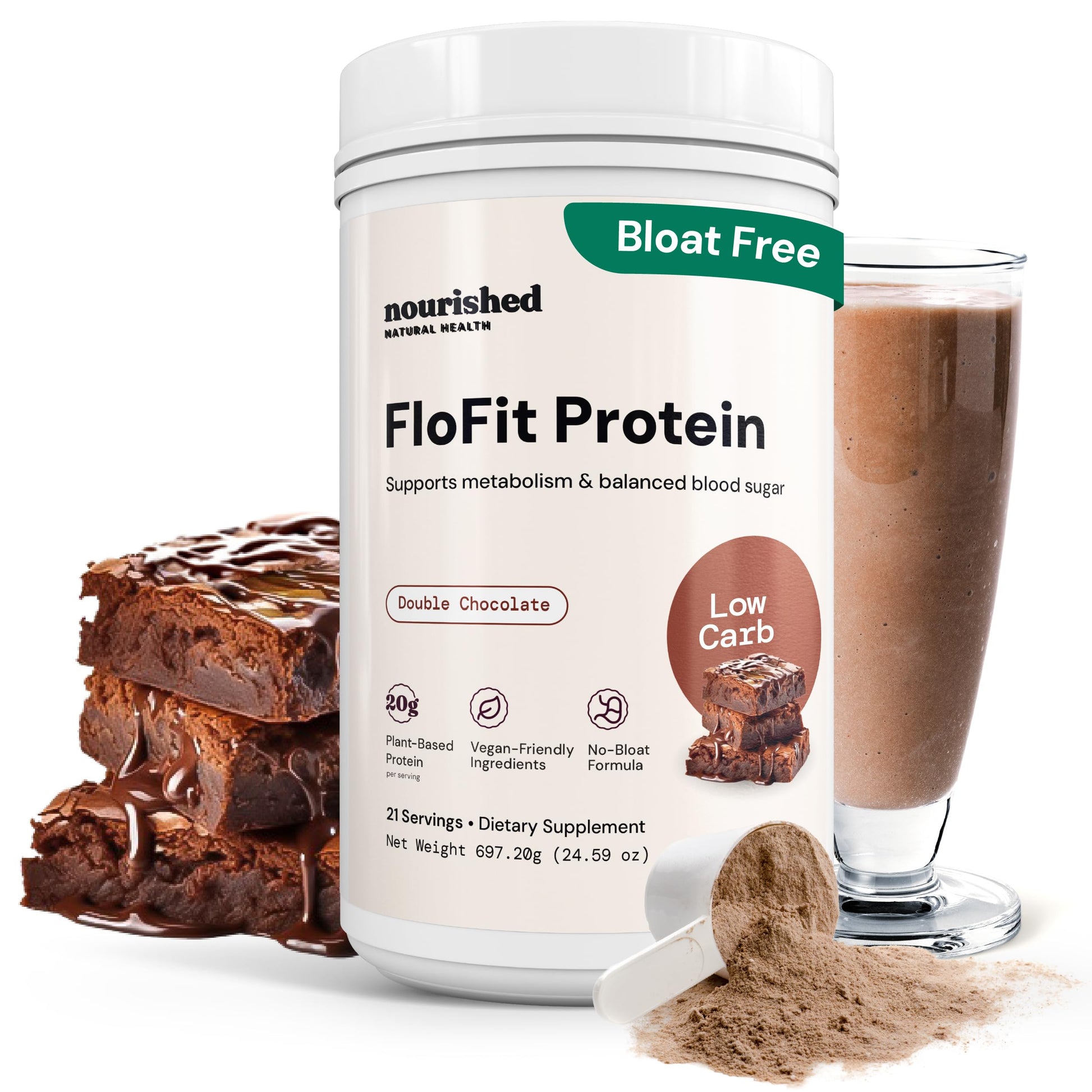 Nourished Natural Health FloFit Pea Protein Powder 24.593