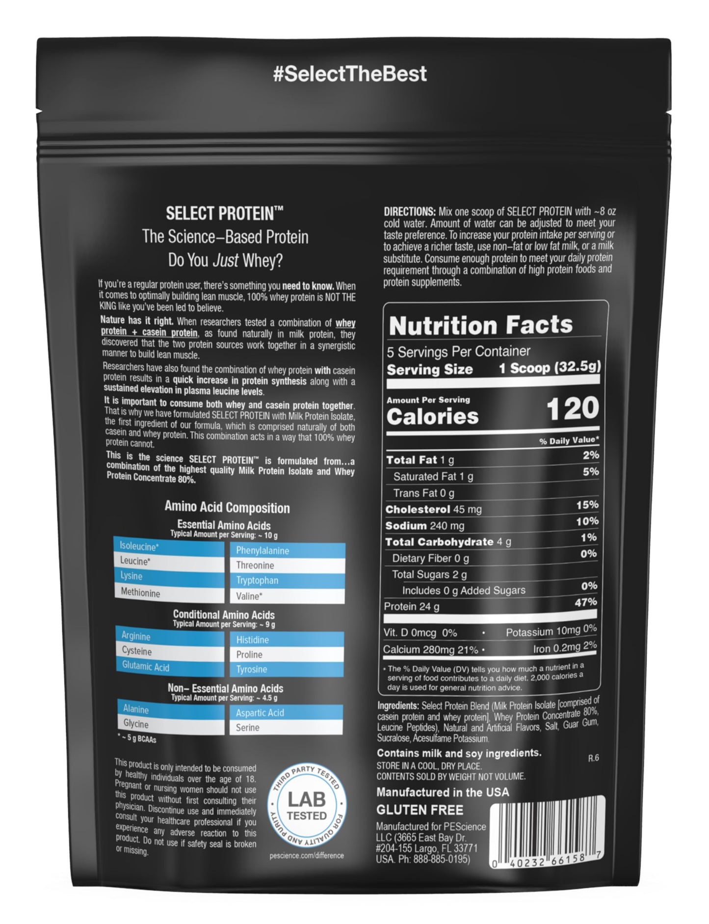 PEScience Select Protein Powder, Whey and Casein Blend, Strawberry Cheesecake, 5 Servings