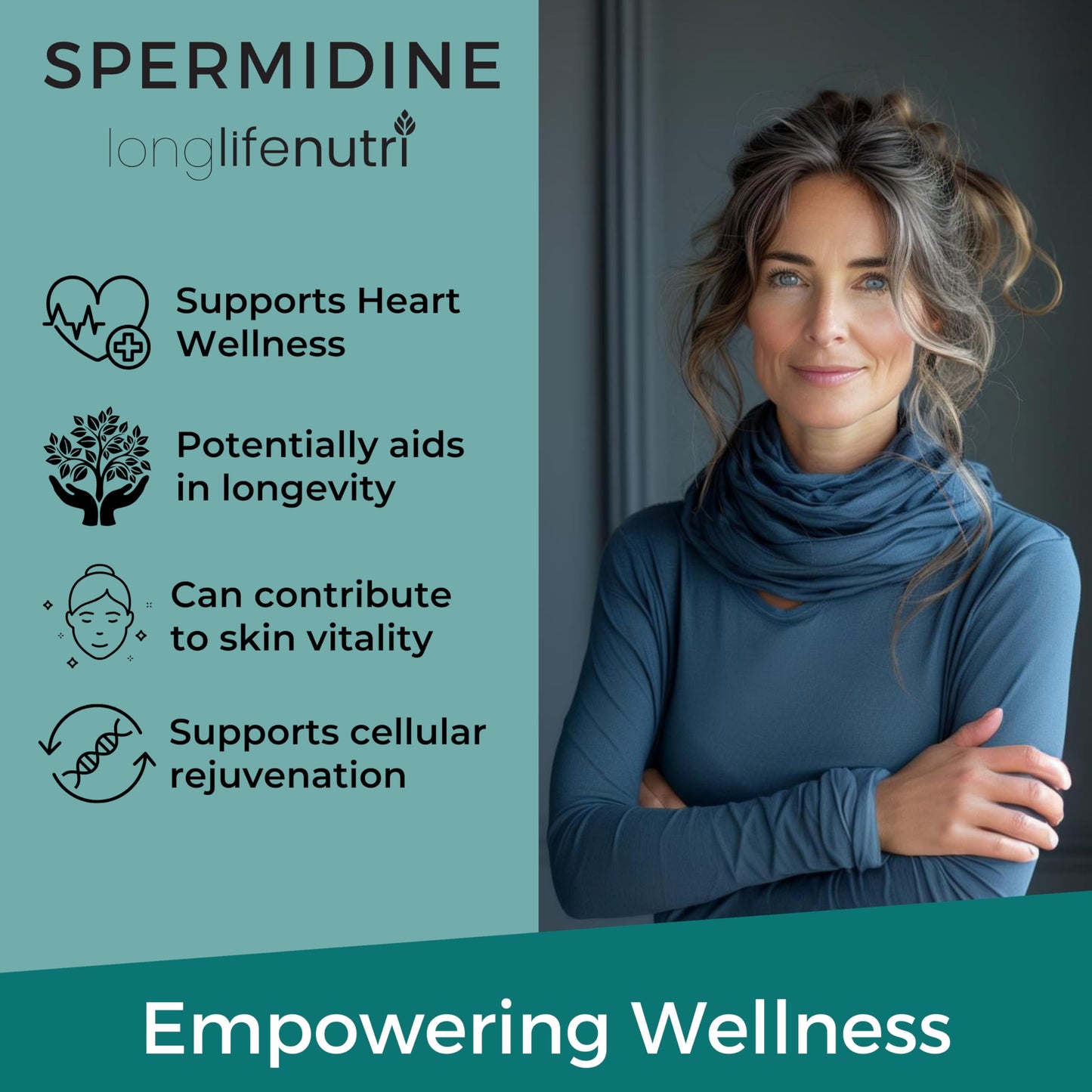 LongLifeNutri Spermidine 20mg Capsules, 180 Count