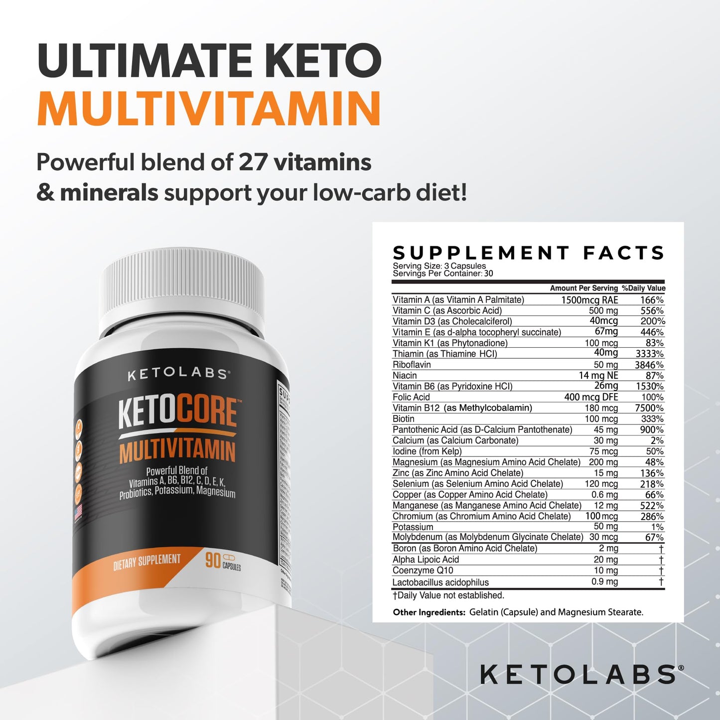 Ketolabs Ketocore Keto Vitamins Capsule, 90 Capsules
