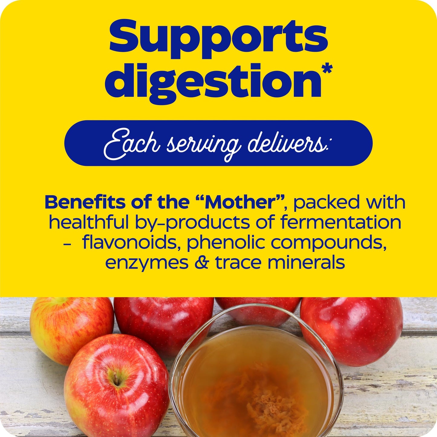 Enzymedica Apple Cider Vinegar Gummies with Mother, 1000 mcg Vitamin B12 & 710 mg ACV per Serving, Gut Health & Digestive Support, Vegan, 74 Count