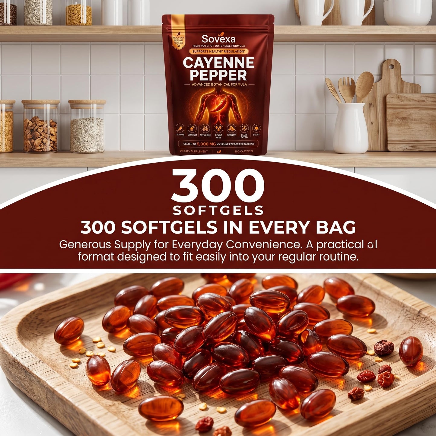 Sovexa Cayenne Pepper Softgels 300 Count