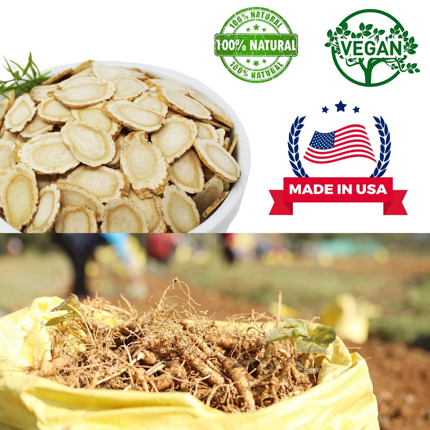 DABC OAK LAND American Ginseng Slices from Wisconsin Tablet, 4 Count
