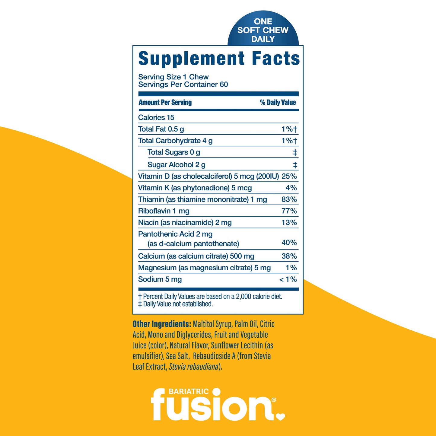 Bariatric Fusion Calcium Citrate with Vitamin D3 Soft Chew 60 Count