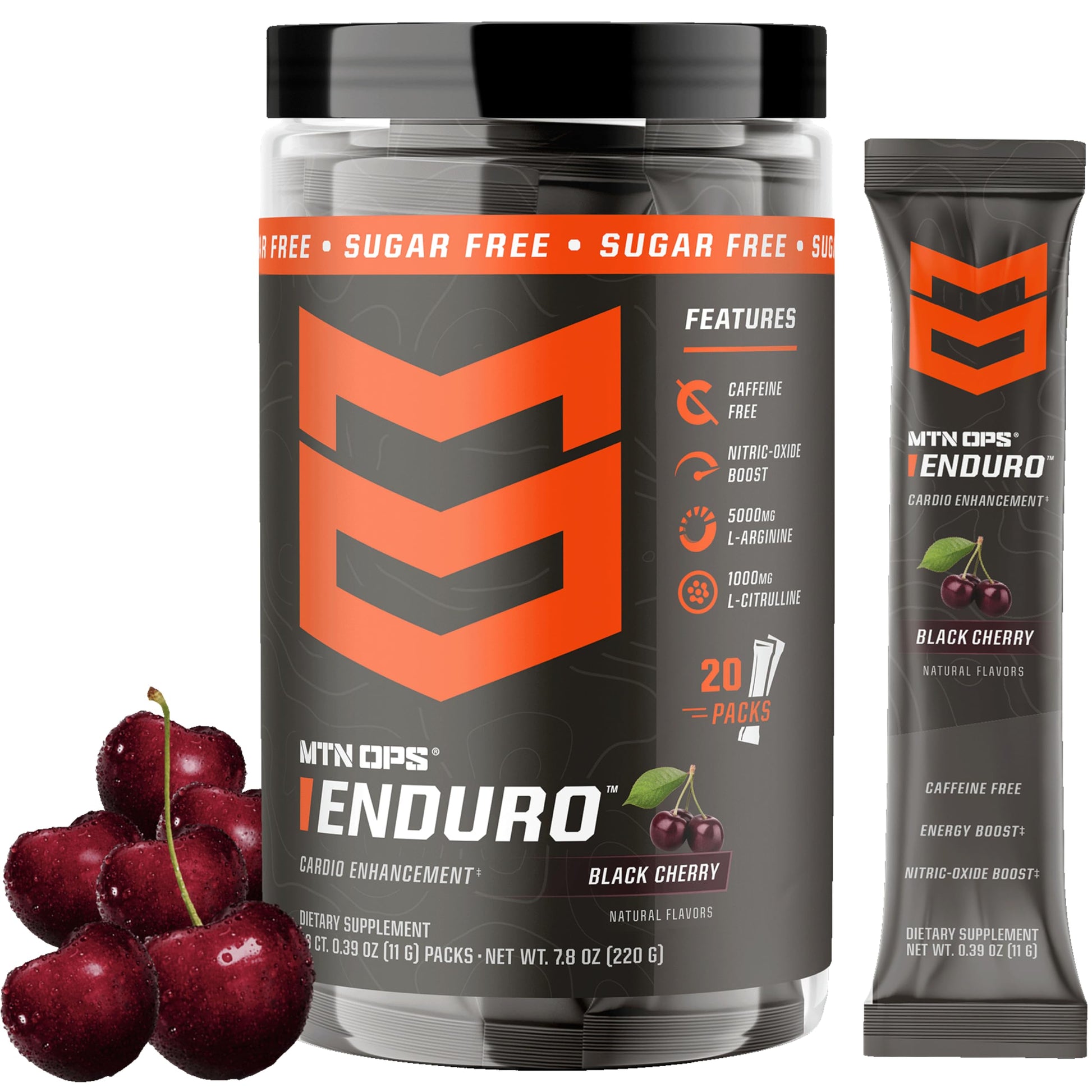 MTN OPS Enduro Stim-Free Pump Pre Workout Trail Packs Powder 1 Ounce