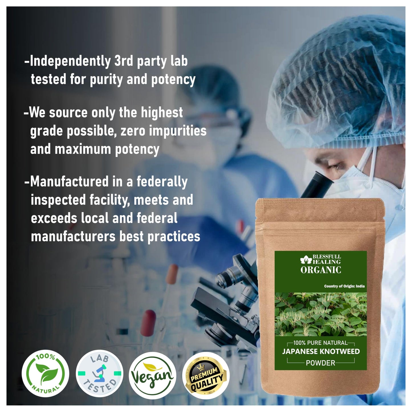 Blessfull Healing Organic Japanese Knotweed Powder 10.58 oz