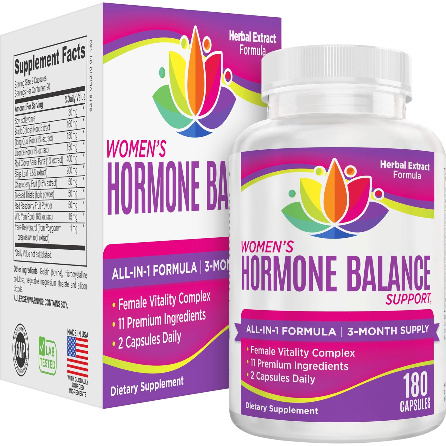 Elevate Recovery Supplements Women's Hormone Support Supplement 180 Capsules