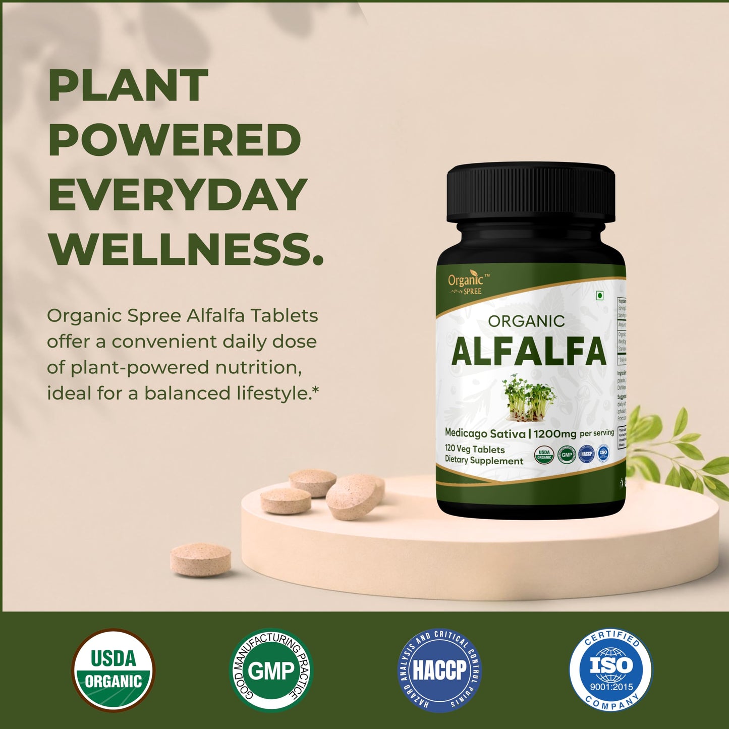 ORGANIC SPREE Alfalfa Tablets 120