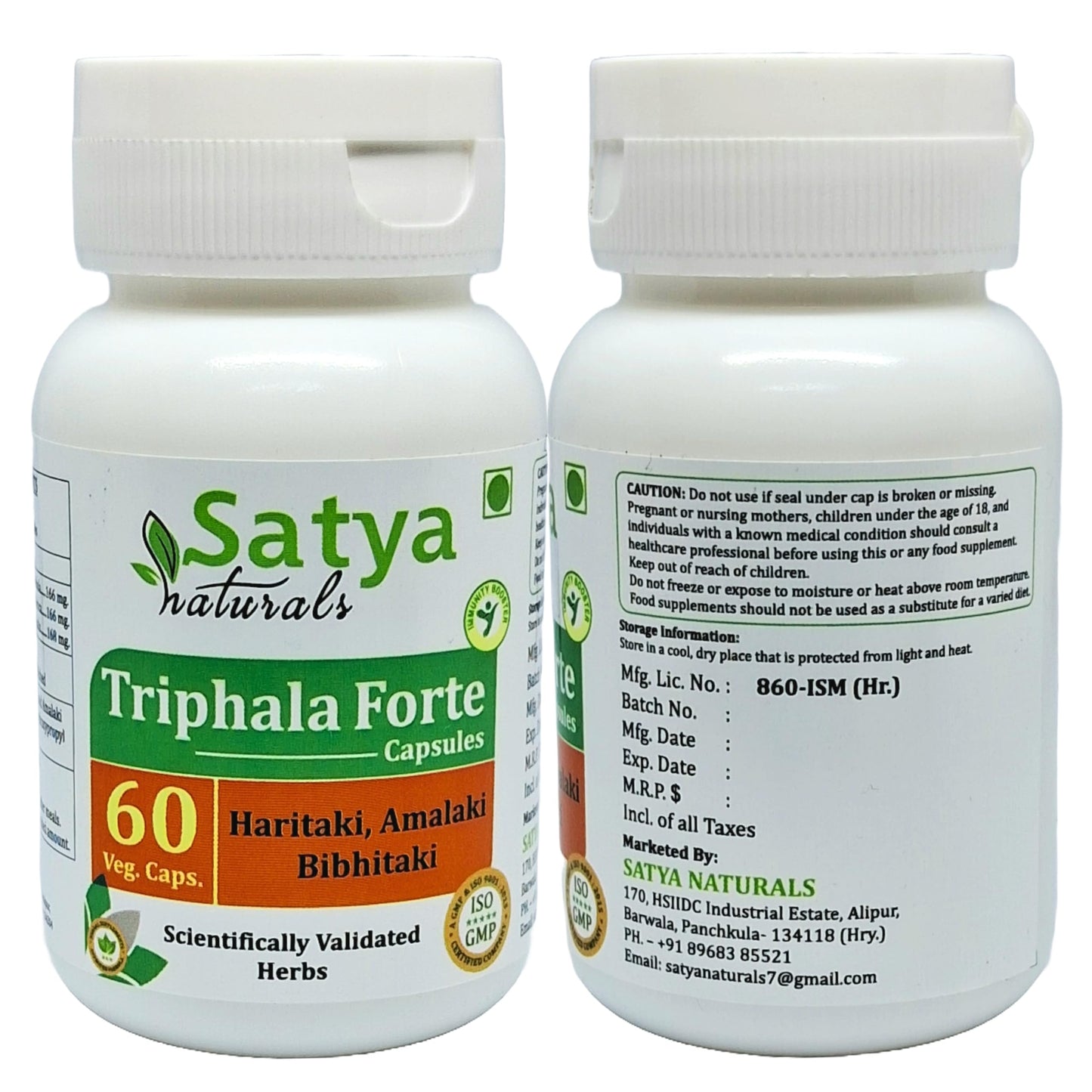 Satya Naturals Triphala Forte Capsules 500 mg, Capsule, 120 Count