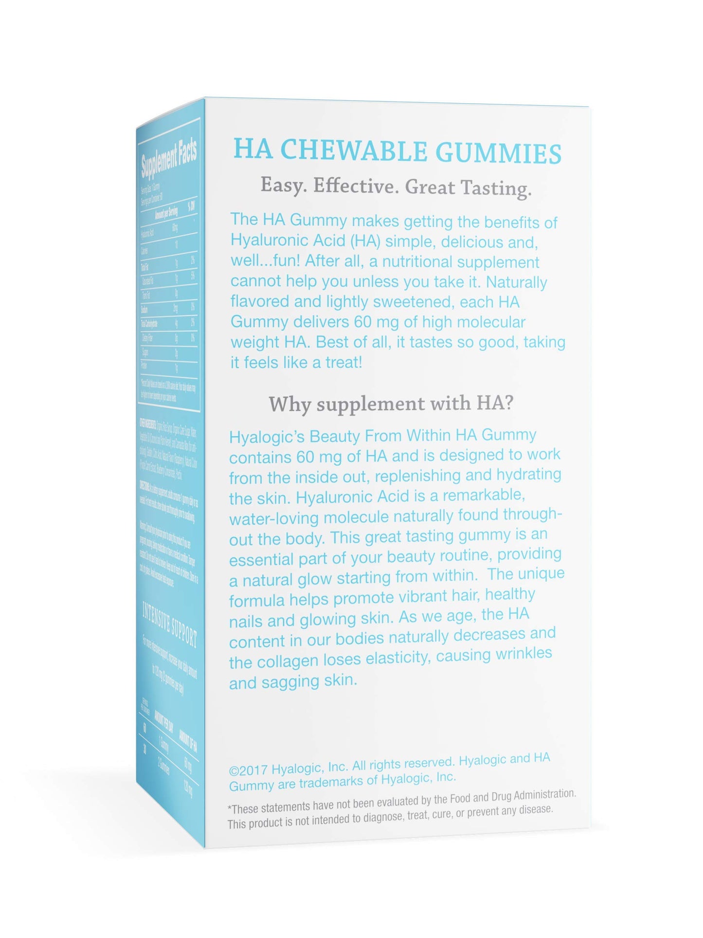 Hyalogic Beauty from Within Hyaluronic Acid Gummies 60 Gummies