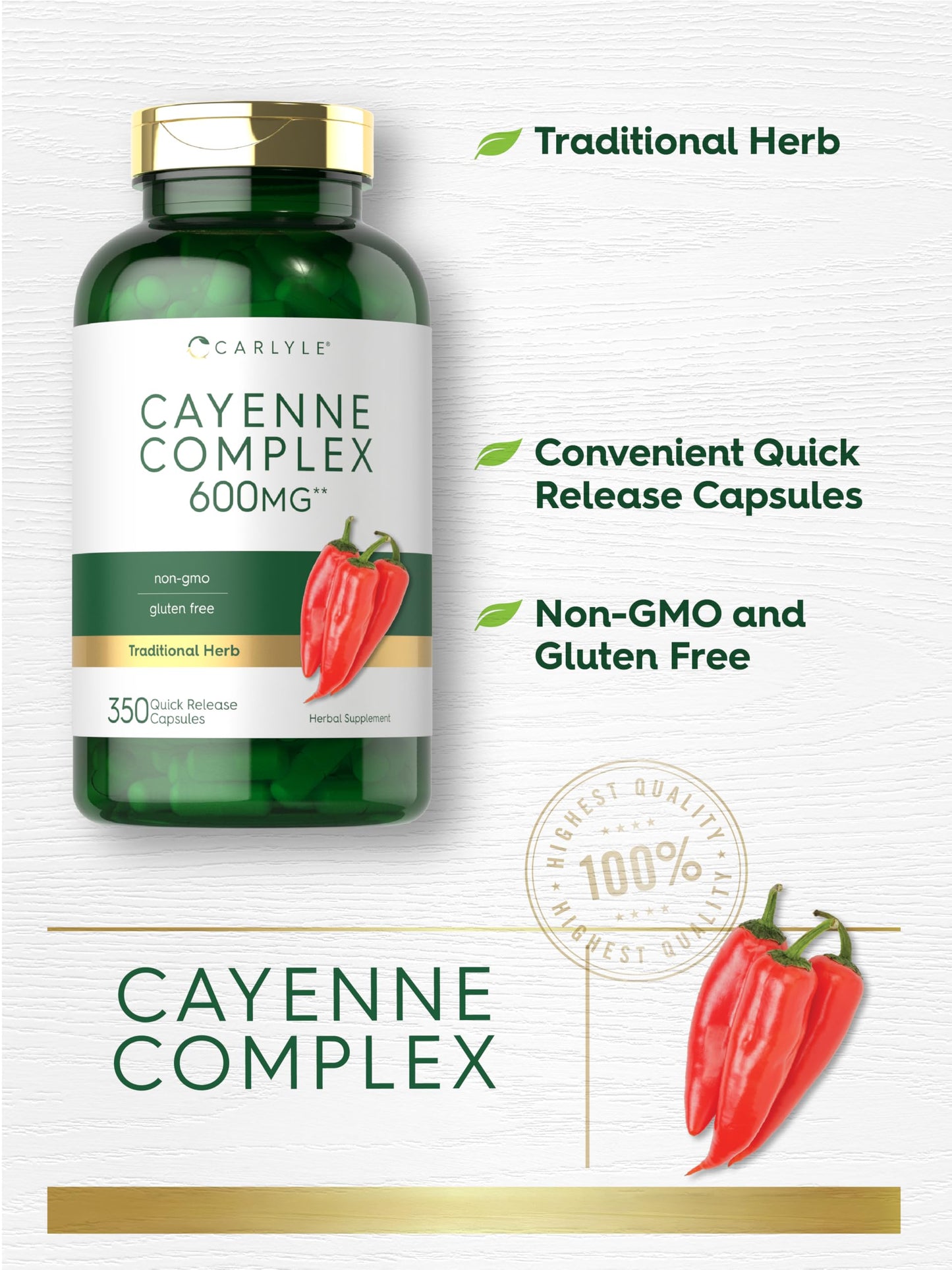 Carlyle Cayenne Pepper 350 Capsules