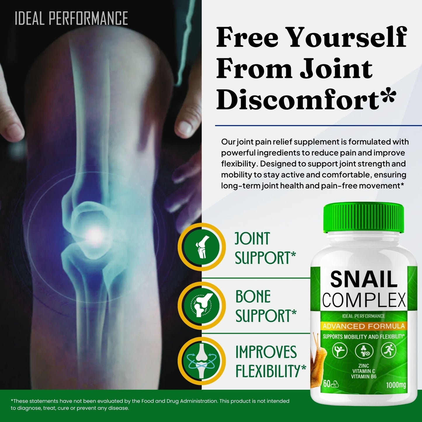 IDEAL PERFORMANCE Snail Complex Capsules, 180 Count