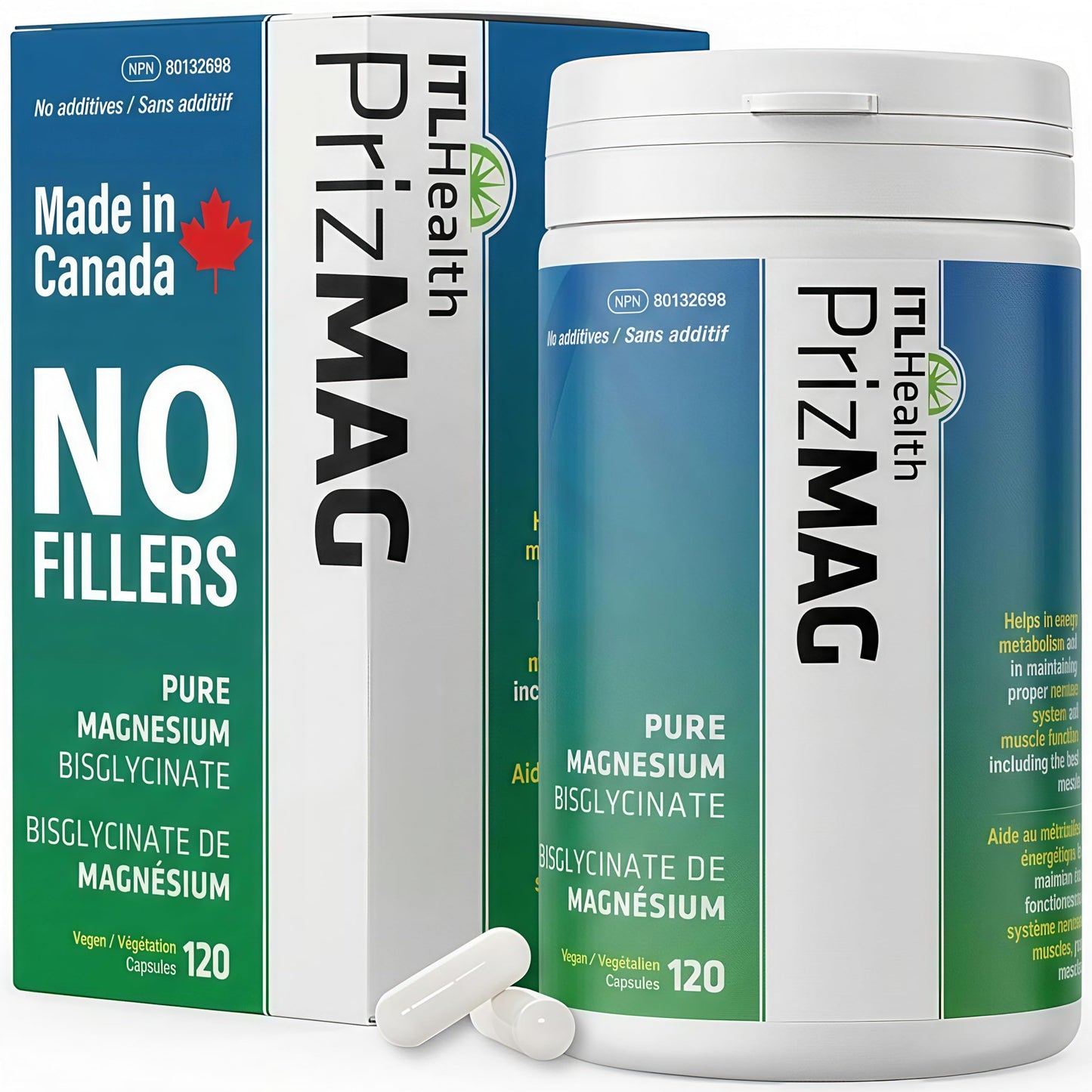 Mag365 PrizMAG Pure Magnesium Glycinate Capsules, 120 Capsules