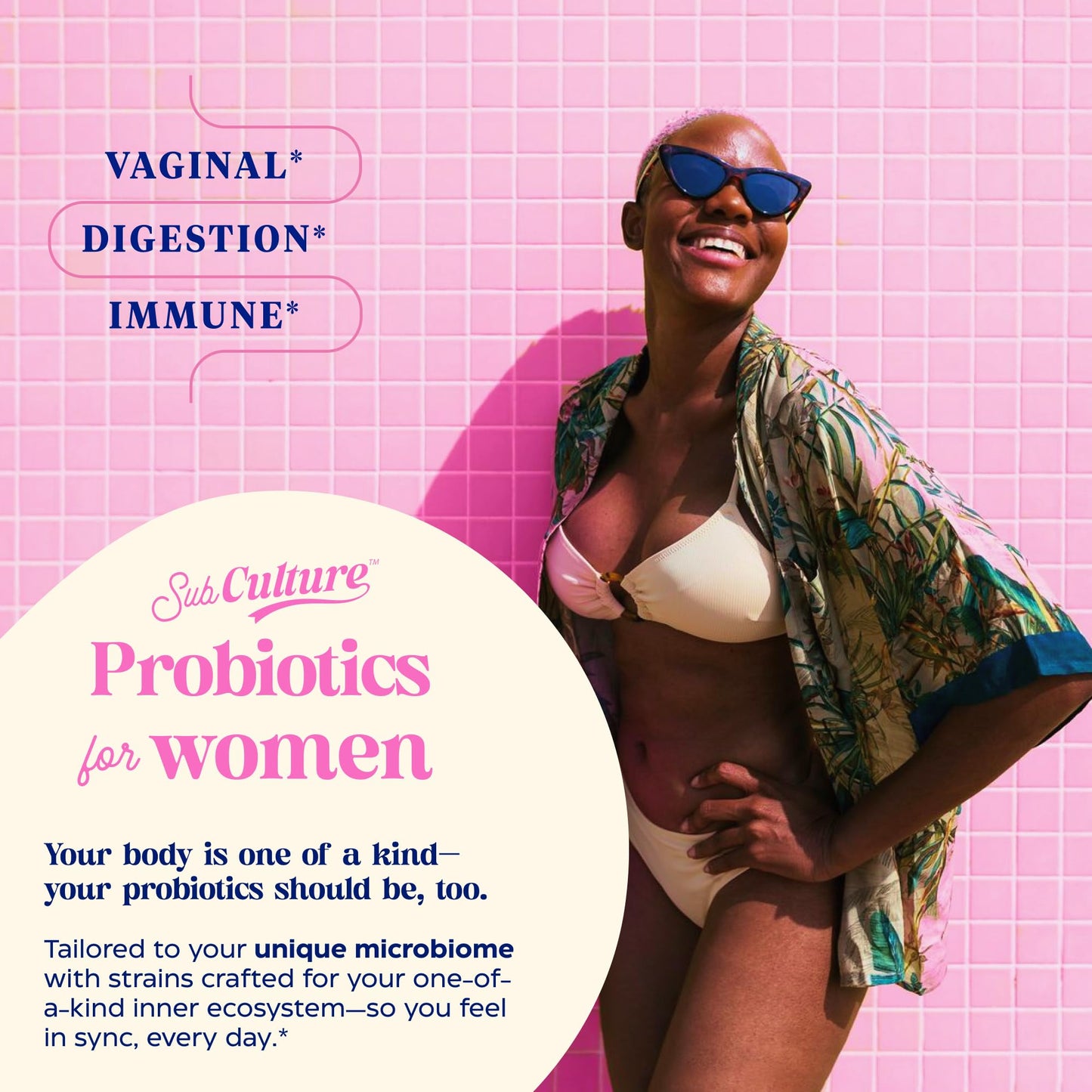 Enzymedica SubCulture Probiotic Supplement for Women - Women's Probiotic for Vaginal & Urinary Health Support, 50 Billion CFU, Supports Immune & Gut Health, Microbiome Balance, Vegetarian - 30 Capsules