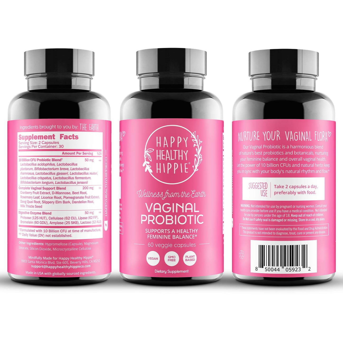 Happy Healthy Hippie Vaginal Probiotic for Women 60 Capsules