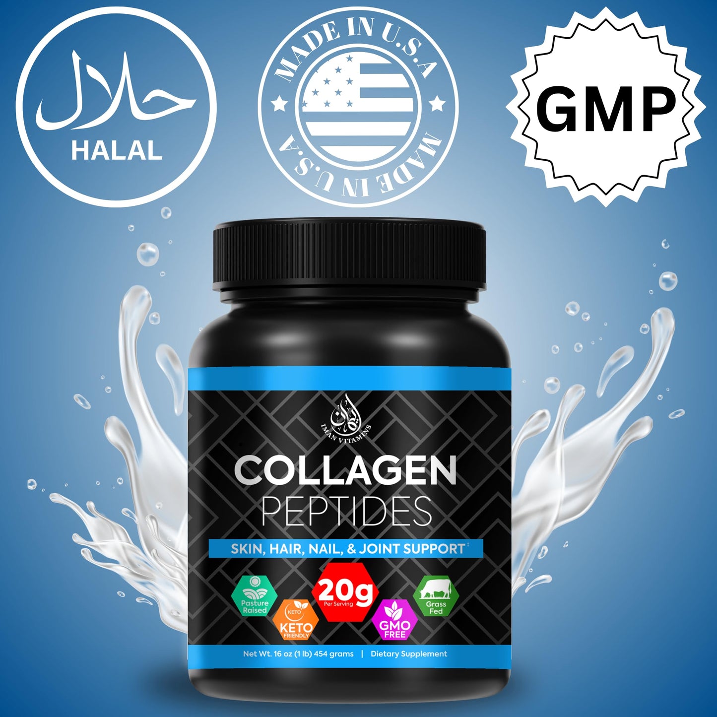 Iman Vitamins Halal Collagen Peptides Powder 16