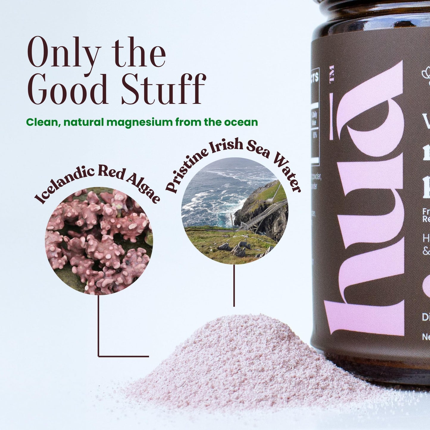 HUA Wellness Whole Food Magnesium Powder, 4 Oz