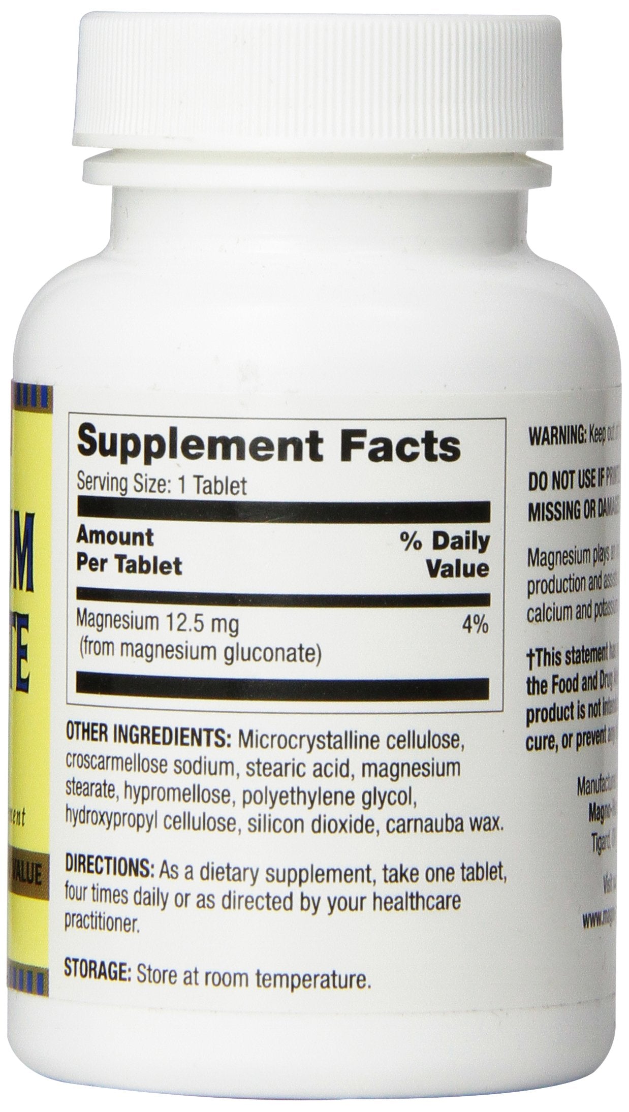 Optimum Magnesium Gluconate 250 Mg Tablets, 100 Count