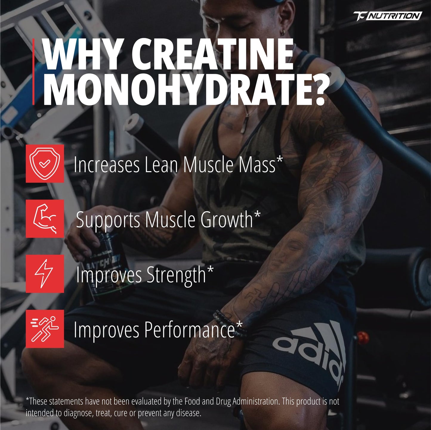 TC Nutrition Creatine Monohydrate Powder 10.58 oz