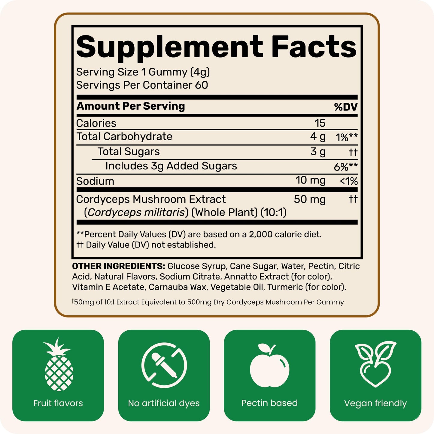Fungies Cordyceps Mushroom Gummies, 60 Count