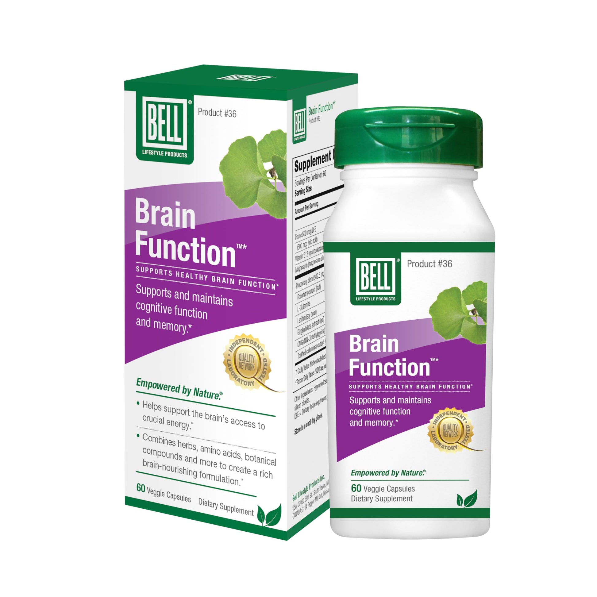 Bell Brain Function Lifestyle Capsules, 60 Count