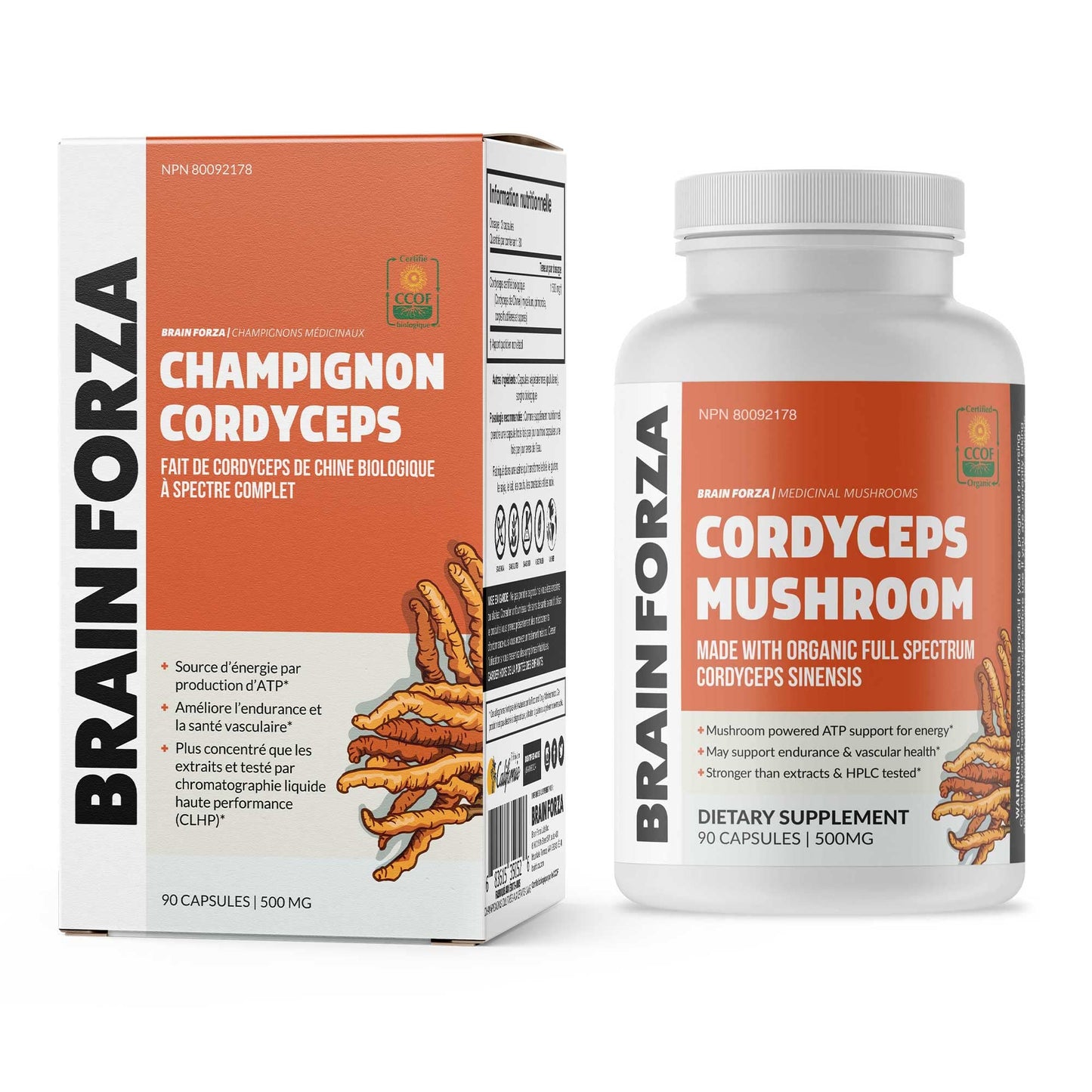 Brain Forza Organic Cordyceps Sinensis Capsules 90 Count