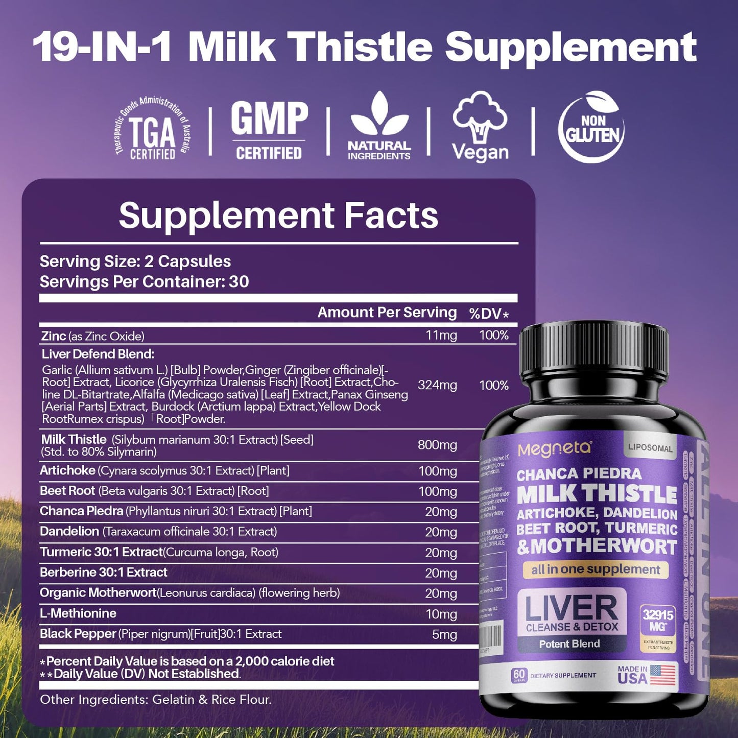 MEGNETA Milk Thistle Capsule, 60 Capsules