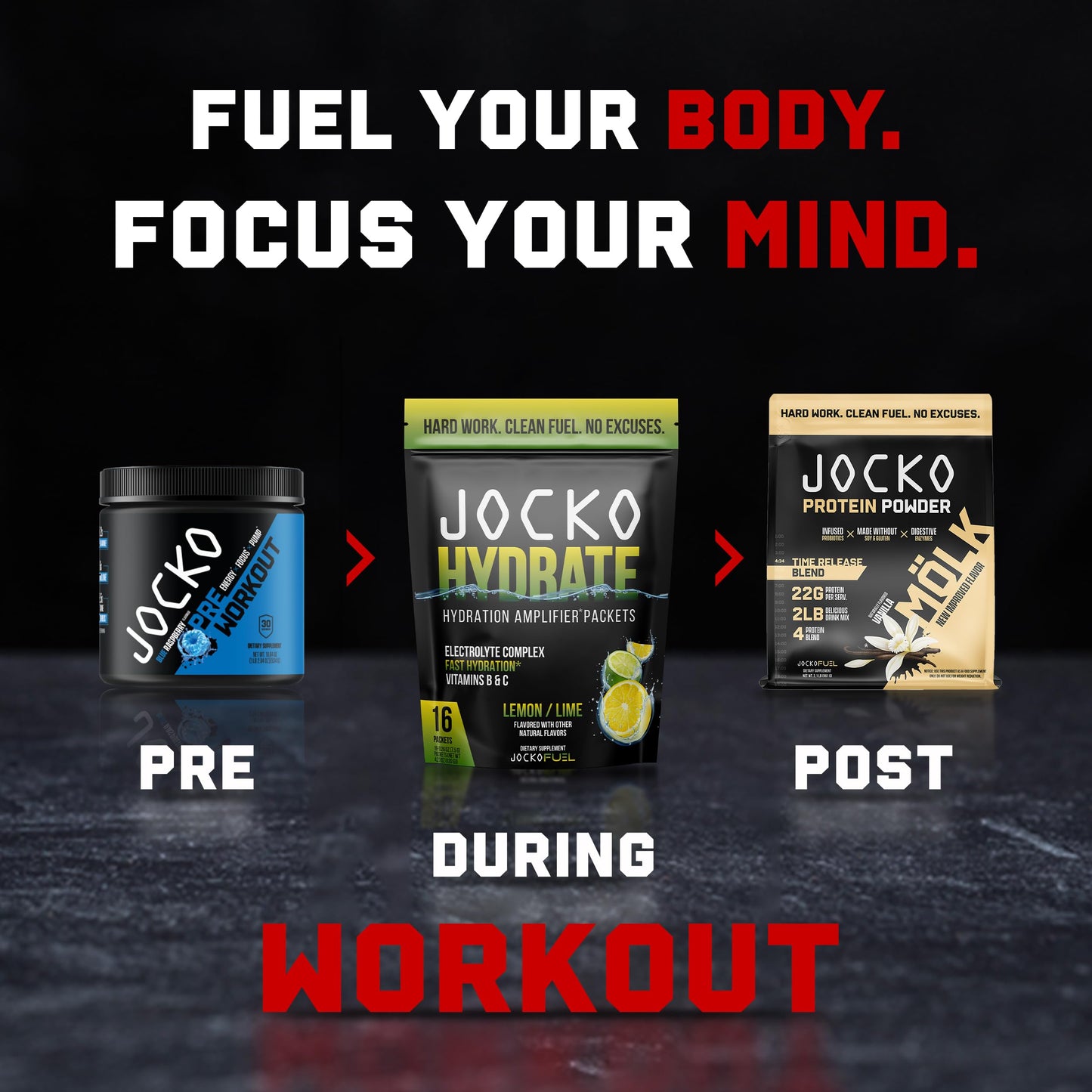 Jocko Fuel Hydrate Electrolytes Powder Packets, Lemon Lime, 16 Packets