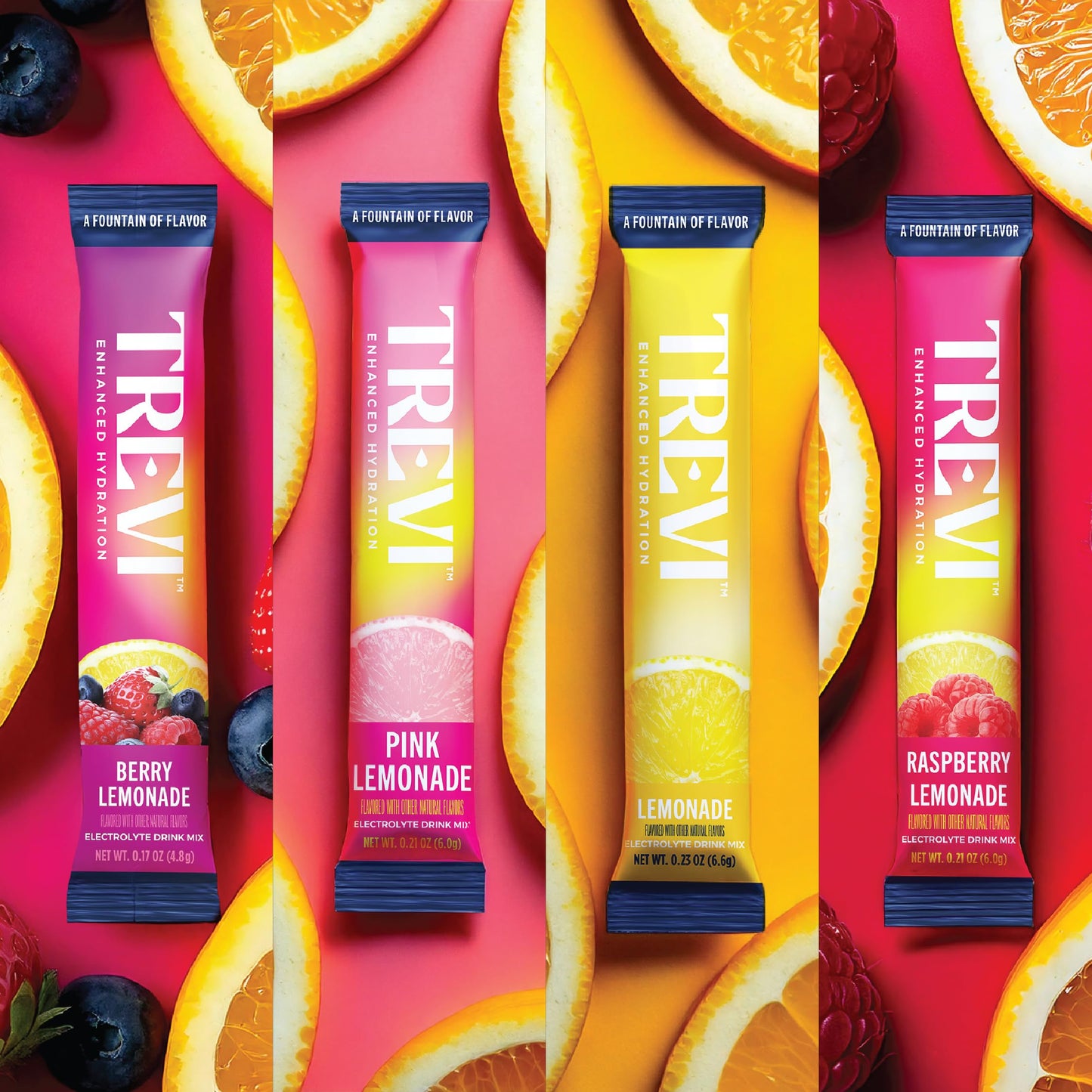 TREVI Electrolytes Powder Packets, Sugar Free Hydration, Lemonade Variety, 5.78