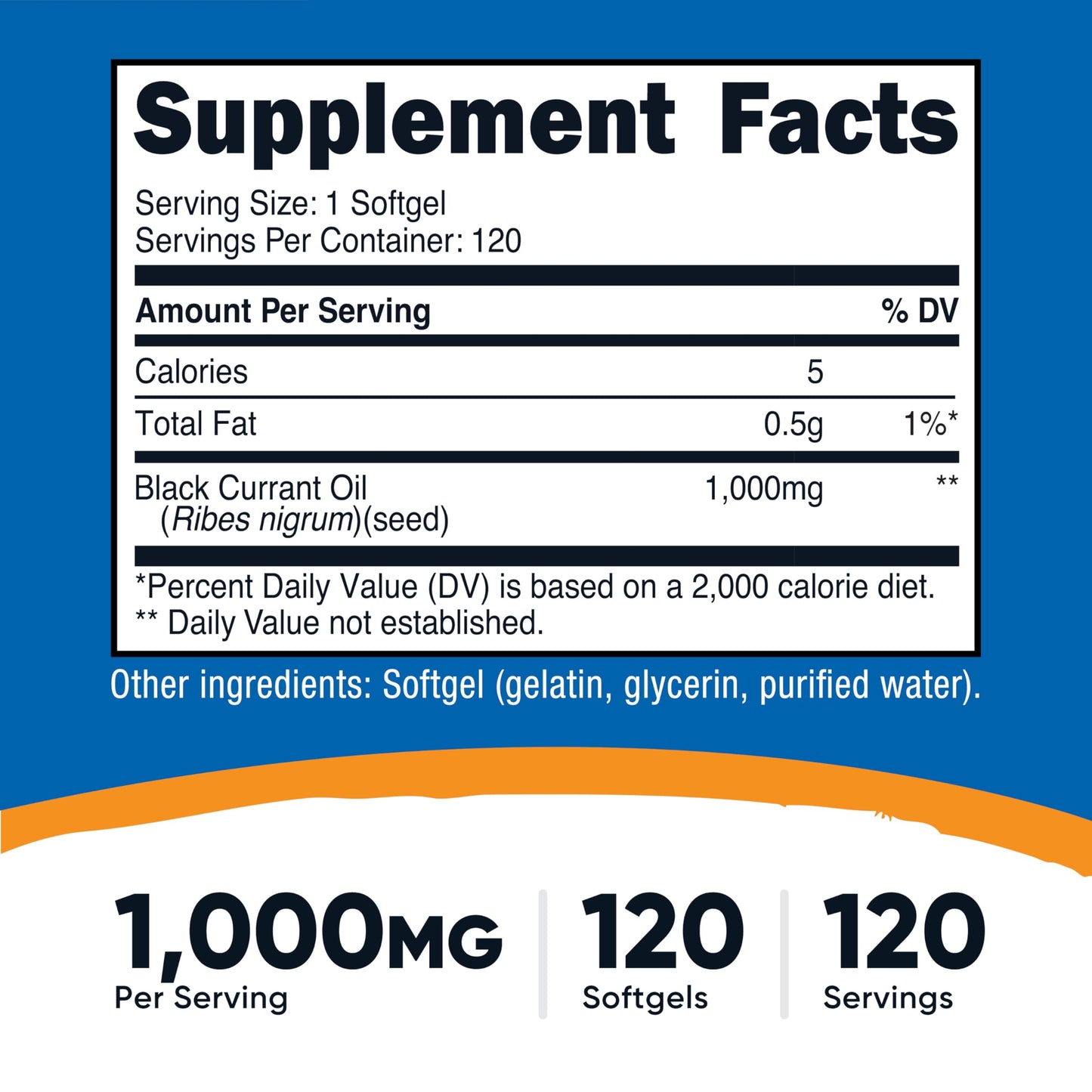 Nutricost Black Currant Oil Softgels 120 Count
