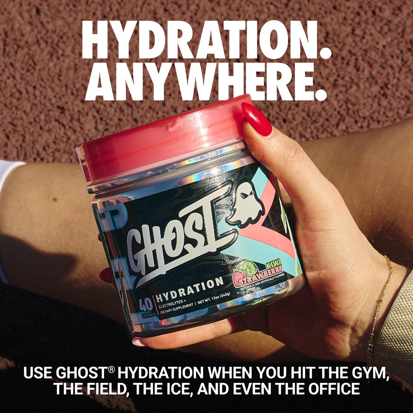 GHOST Hydration Tub Electrolyte Powder Kiwi Strawberry, 12 Servings