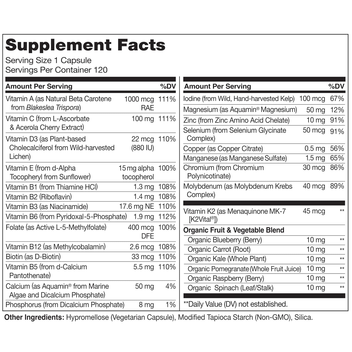 NATURELO Men's Multivitamin One Daily Multivitamin for Men, Capsule, 120 Count