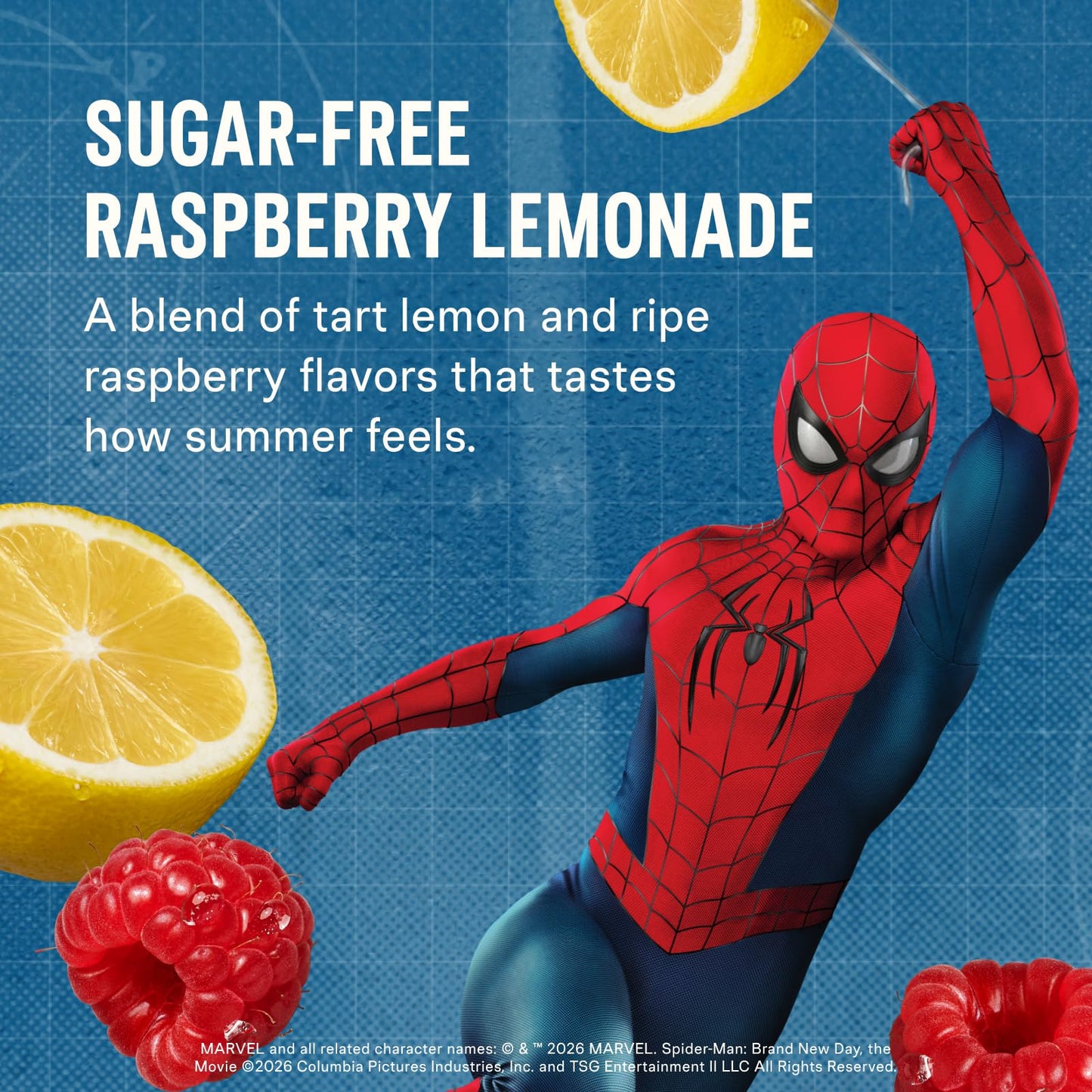 Liquid I.V. Sugar Free Electrolyte Powder Spider-Man Raspberry Lemonade, 14 Count