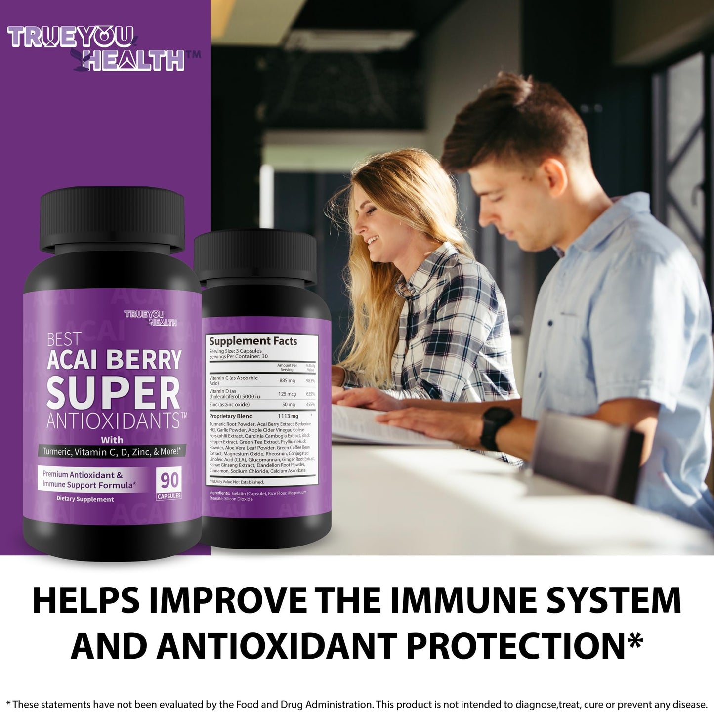 True You Health Acai Berry Super Antioxidants Capsule, 90 Count