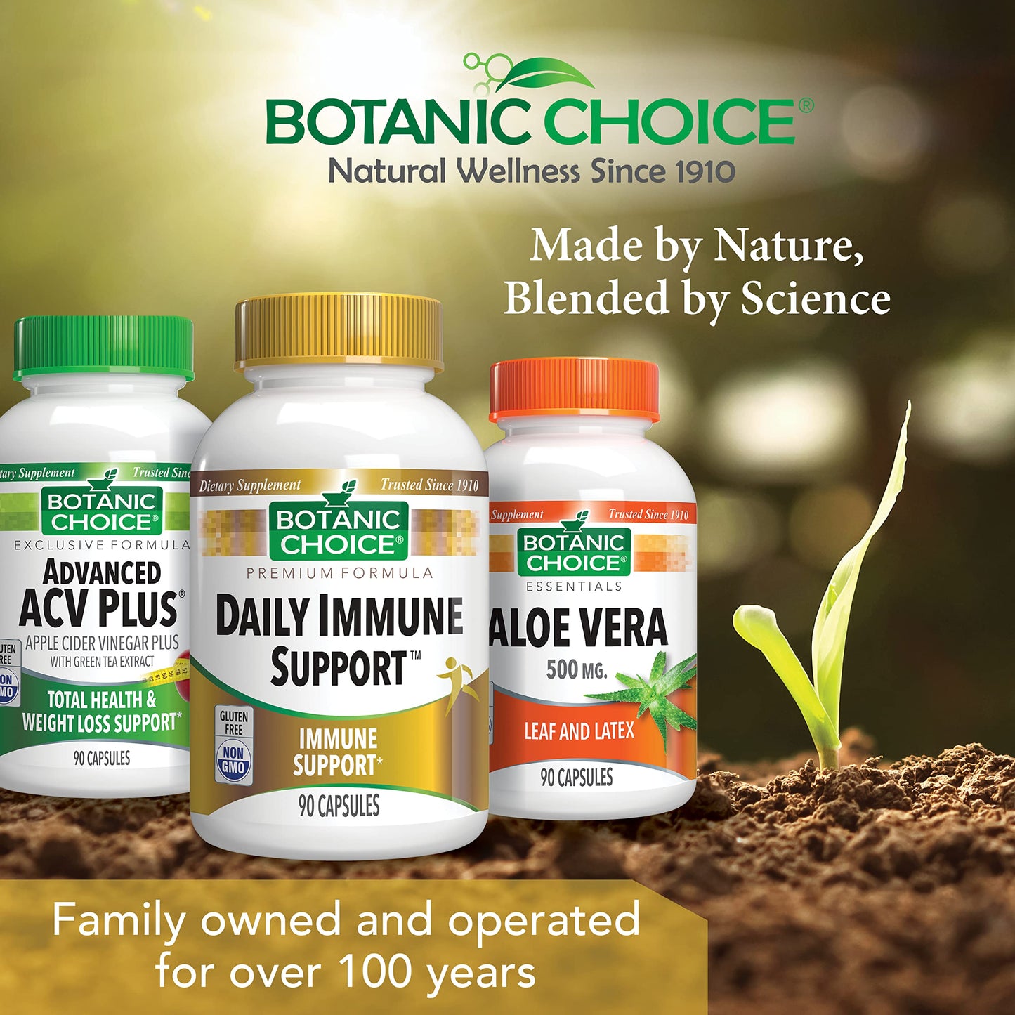 Botanic Choice Daily Immune Support with Vitamin C, Elderberry, and Zinc for Adults Capsules 90
