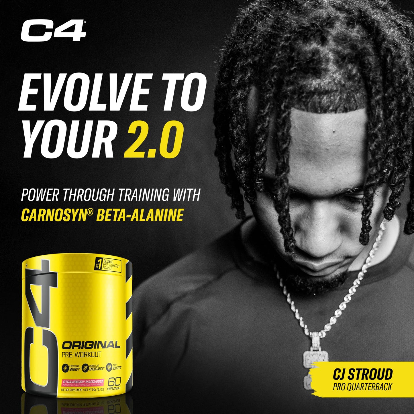 C4 Original Pre Workout Powder Strawberry Margarita, 12.1 oz