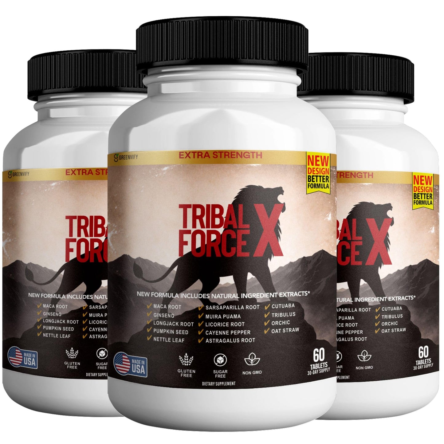 GREENVIFY Tribal Force X Extra Strength Natural Supplement Capsule 180