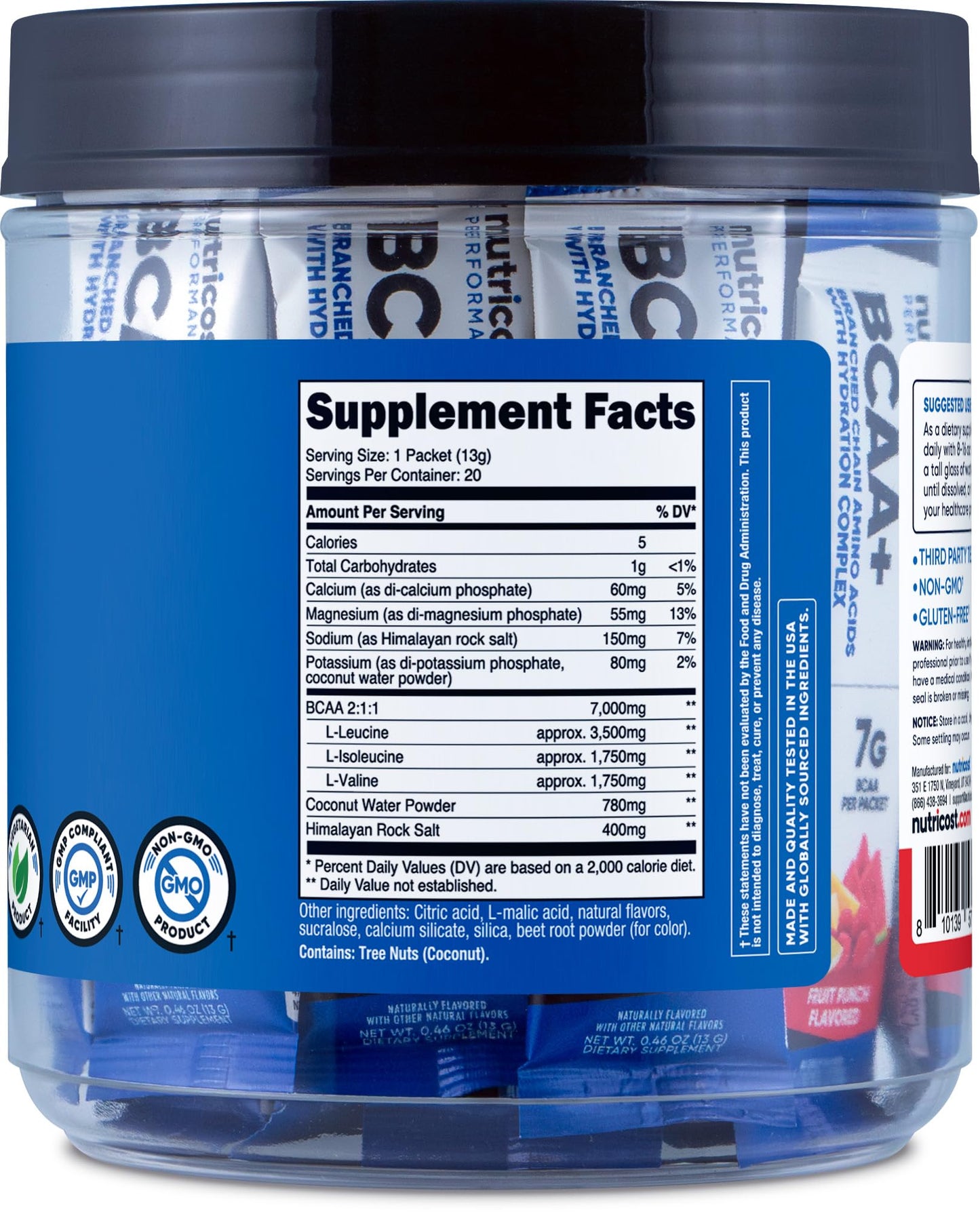Nutricost BCAA+ Hydration Powder 18