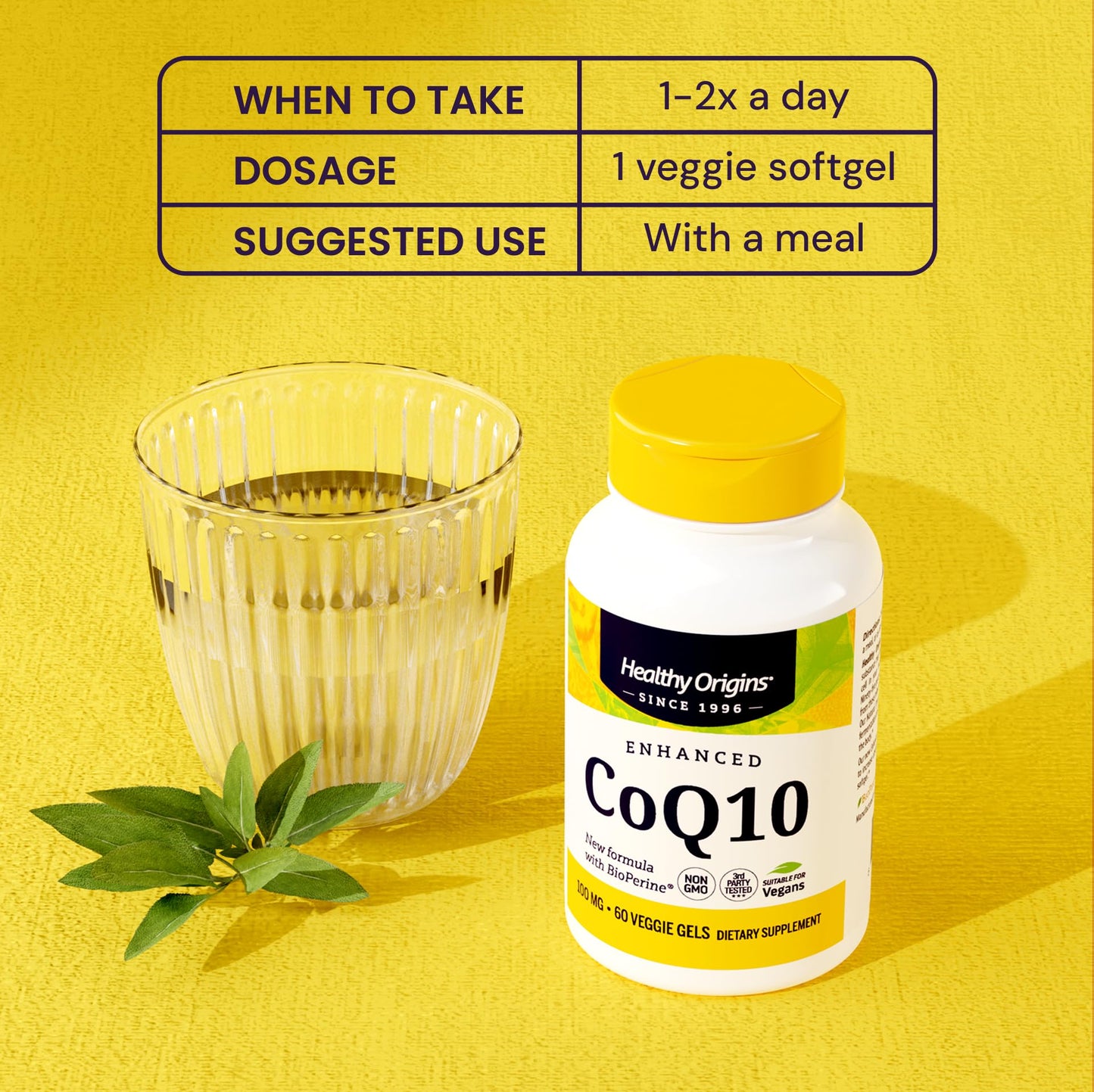 Healthy Origins Natural Enhanced CoQ10 (BioPerine) Softgels 60