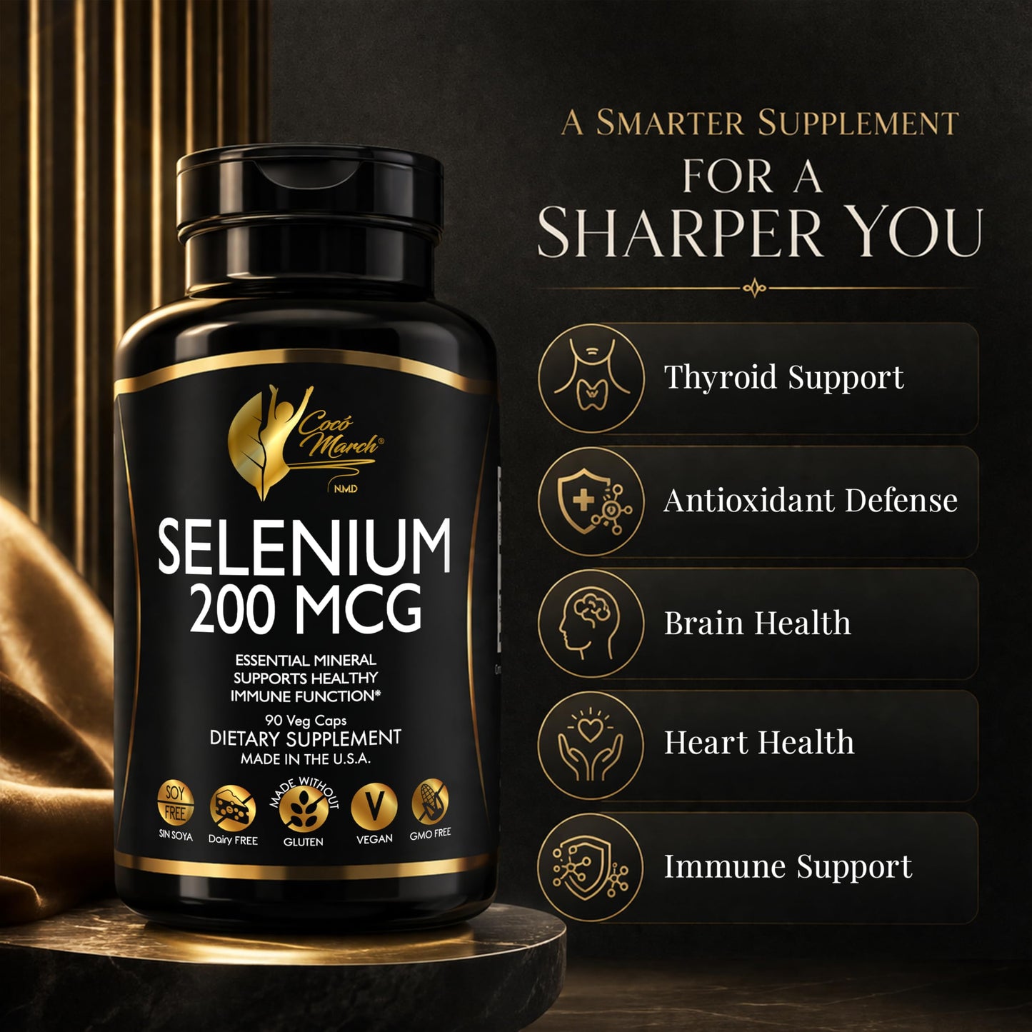 Cocó March N.M.D Selenium 200 mcg Capsules 90 Count