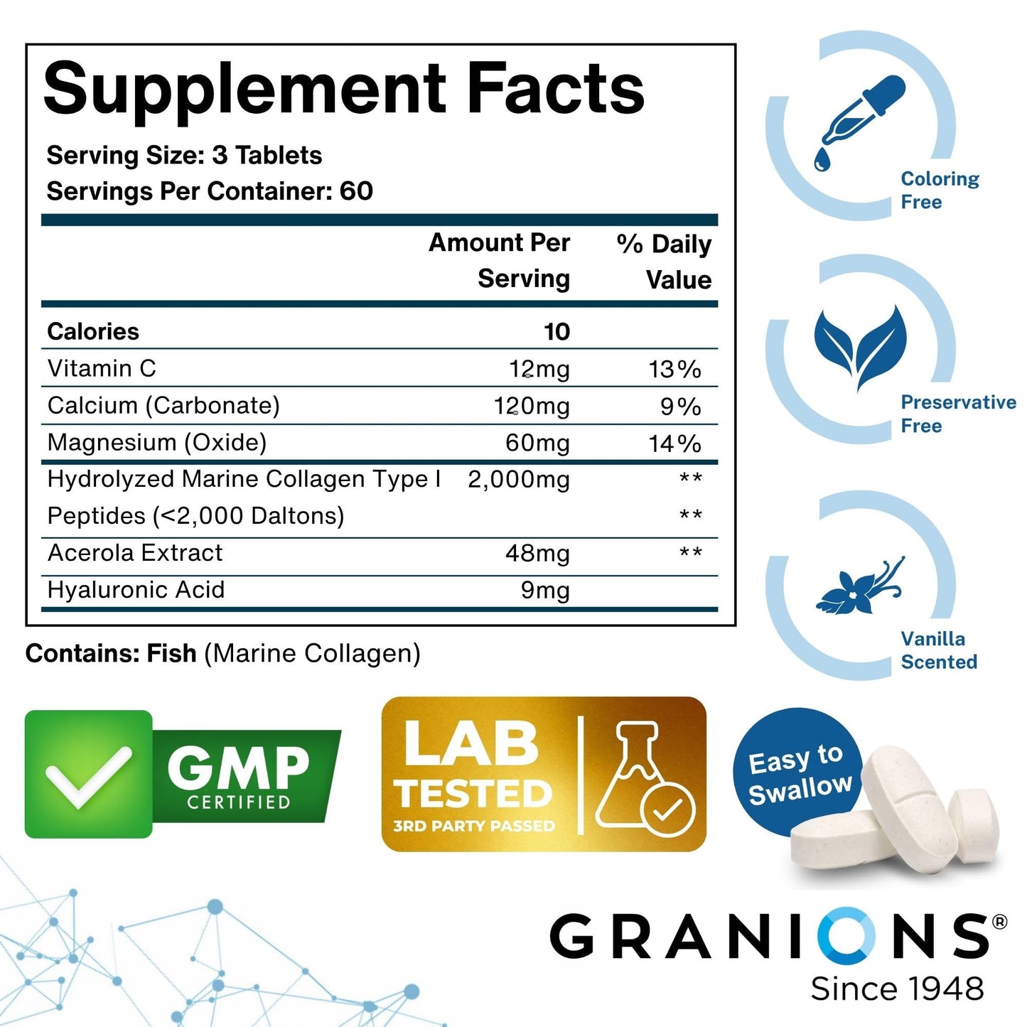 Granions Marine Collagen Tablets 180