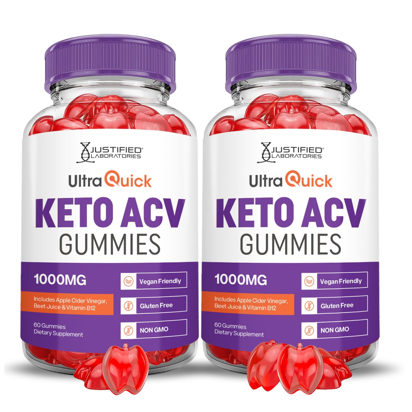 Justified Laboratories Ultra Quick Keto ACV Gummies 120 Servings
