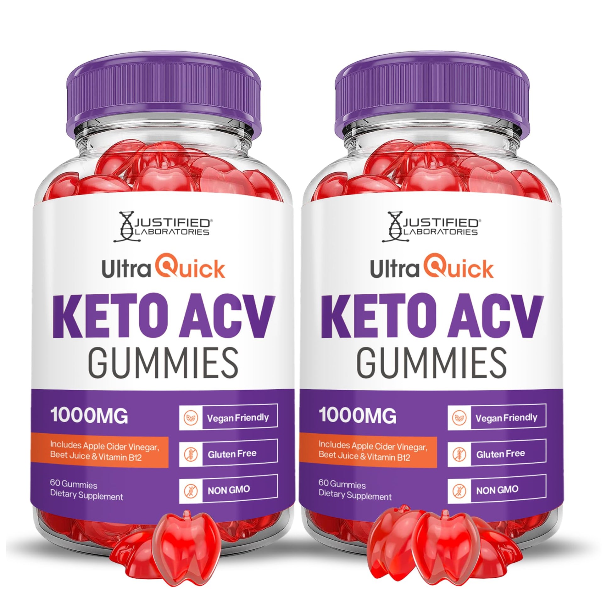 Justified Laboratories Ultra Quick Keto ACV Gummies 120 Servings
